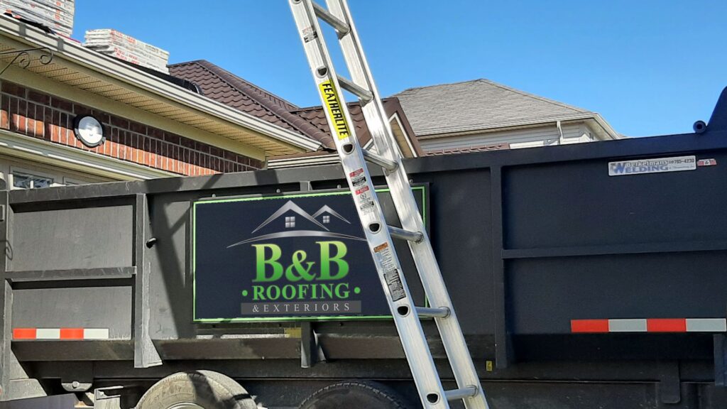 b&b roofing and exteriors ladder and dump trailer